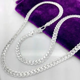 925 Silver Fine Sideways Necklace 50-60cm Chain for Wedding