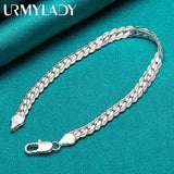 925 Sterling Silver 6mm Chain Bracelet for Wedding