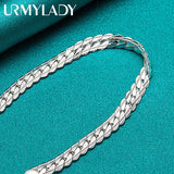 925 Sterling Silver 6mm Chain Bracelet for Wedding
