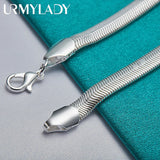 925 Silver 6mm Snake Chain Bracelet Wedding Party Jewelry