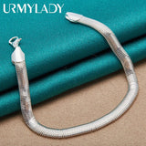 925 Silver 6mm Snake Chain Bracelet Wedding Party Jewelry