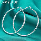 Sterling Silver Circle Earrings Wedding Charm Jewelry