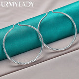 Sterling Silver Circle Earrings Wedding Charm Jewelry