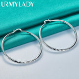 Sterling Silver Circle Earrings Wedding Charm Jewelry