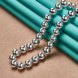 925 Silver 8mm Beaded Chain Set Wedding Party Jewelry