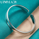 925 Sterling Silver 8mm Round Bangles Bracelet Wedding Charm Jewelry