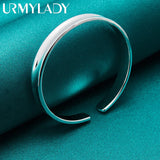 925 Sterling Silver 8mm Round Bangles Bracelet Wedding Charm Jewelry