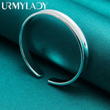 925 Sterling Silver 8mm Round Bangles Bracelet Wedding Charm Jewelry