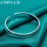 925 Sterling Silver 8mm Round Bangles Bracelet Wedding Charm Jewelry