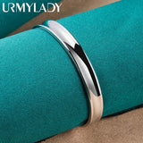925 Sterling Silver 8mm Round Bangles Bracelet Wedding Charm Jewelry