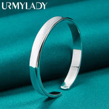 925 Sterling Silver 8mm Round Bangles Bracelet Wedding Charm Jewelry