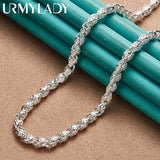 925 Silver Bamboo Chain Charm Necklace For Wedding Party