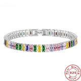 925 Silver Chain Crystal Hand Jewelry Women Charm Gift