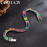 925 Silver Chain Crystal Hand Jewelry Women Charm Gift