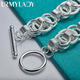 925 Silver Bracelet Snake Chain Screw DIY Jewelry Gift