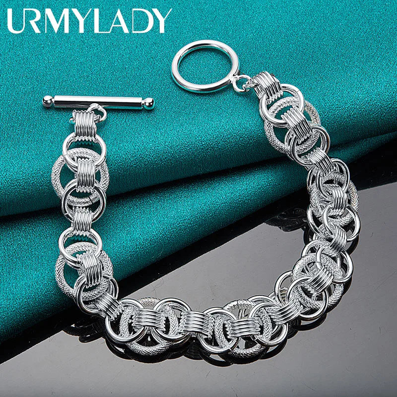 925 Silver Bracelet Snake Chain Screw DIY Jewelry Gift