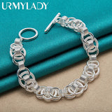 925 Silver Bracelet Snake Chain Screw DIY Jewelry Gift