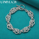 925 Silver Bracelet Snake Chain Screw DIY Jewelry Gift