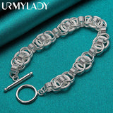 925 Silver Bracelet Snake Chain Screw DIY Jewelry Gift