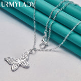 925 Silver Butterfly Pendant Necklace Women
