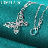925 Silver Butterfly Pendant Necklace Women