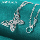 925 Silver Butterfly Pendant Necklace Women