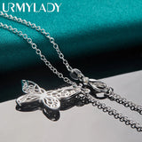 925 Silver Butterfly Pendant Necklace Women