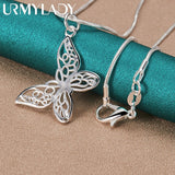 925 Silver Butterfly Pendant Necklace Women