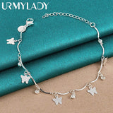 925 Silver Butterfly Bracelet Women Wedding Party Jewelry