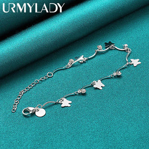 925 Silver Butterfly Bracelet Women Wedding Party Jewelry