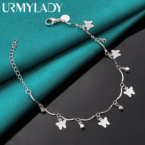 925 Silver Butterfly Bracelet Women Wedding Party Jewelry