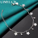 925 Silver Butterfly Bracelet Women Wedding Party Jewelry