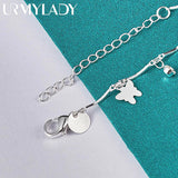 925 Silver Butterfly Bracelet Women Wedding Party Jewelry