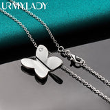 925 Silver Butterfly Pendant Necklace Snake Chain 16-30 Inch