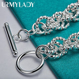 925 Sterling Silver Charm Bracelet Chain Women Wedding Jewelry