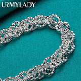 925 Sterling Silver Charm Bracelet Chain Women Wedding Jewelry