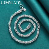 925 Sterling Silver Charm Chain Necklace 20 Inch