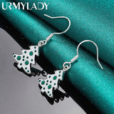 925 Silver Christmas Tree Earrings for Women