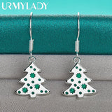 925 Silver Christmas Tree Earrings for Women