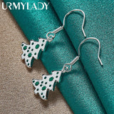 925 Silver Christmas Tree Earrings for Women
