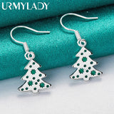 925 Silver Christmas Tree Earrings for Women