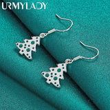 925 Silver Christmas Tree Earrings for Women