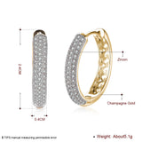 925 Sterling Silver Circle Zircon Earrings Wedding Party Jewelry