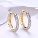 925 Sterling Silver Circle Zircon Earrings Wedding Party Jewelry
