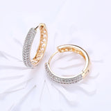 925 Sterling Silver Circle Zircon Earrings Wedding Party Jewelry