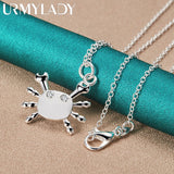925 Silver Crab Pendant Necklace for Women Wedding Gift Jewelry