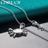 925 Silver Crab Pendant Necklace for Women Wedding Gift Jewelry