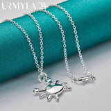 925 Silver Crab Pendant Necklace for Women Wedding Gift Jewelry