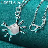 925 Silver Crab Pendant Necklace for Women Wedding Gift Jewelry