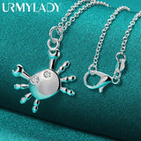 925 Silver Crab Pendant Necklace for Women Wedding Gift Jewelry